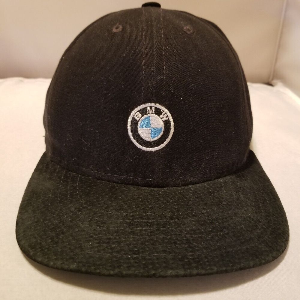 Mens BMW Lifestyle Embroidered Leather Strapback‎ Dad Cap suede Adjustable.